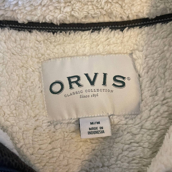 Orvis Men's Sherpa Lined Sweater Size Medium - Picture 3 of 11